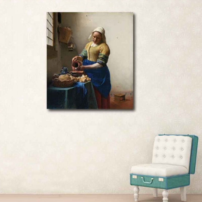 Πίνακας σε καμβά Johannes Vermeer - The Milkmaid - 1658